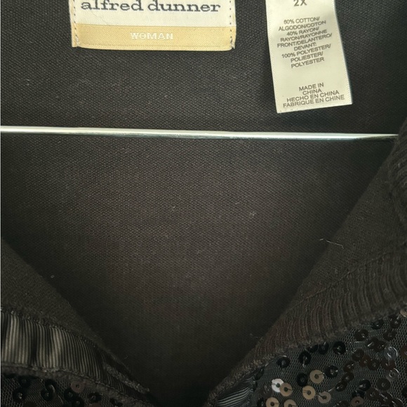 Alfred Dunner Woman Black Sequin Sweater 2X - Picture 2 of 2